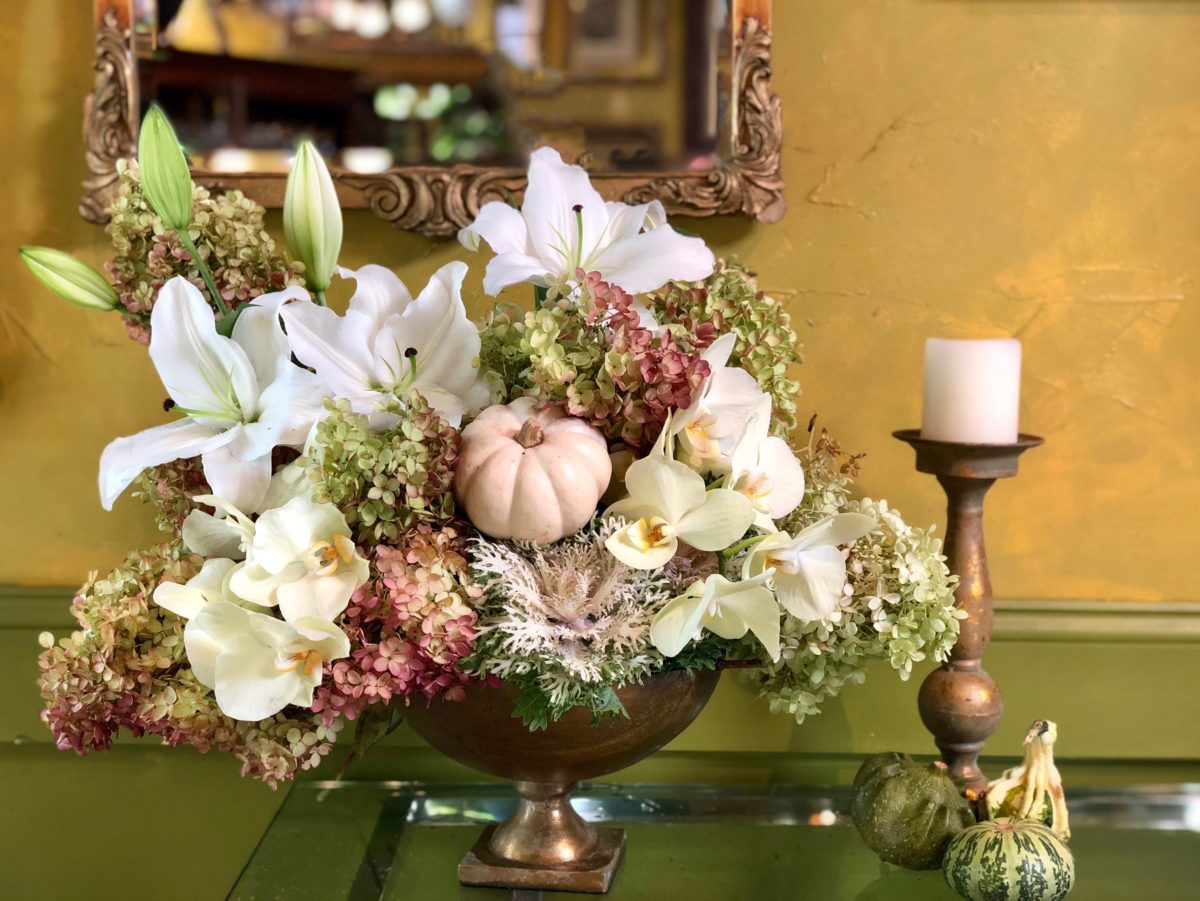 Our luxury floral artist shares expert tips and advice on how to best decorate with flowers and other botanicals this Thanksgiving.