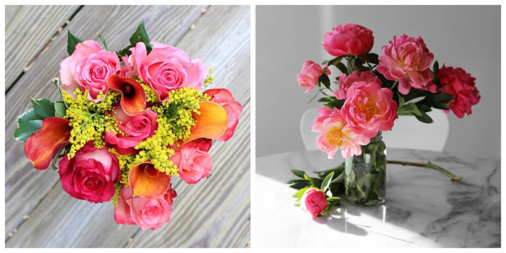 Formal pink flower arrangements
