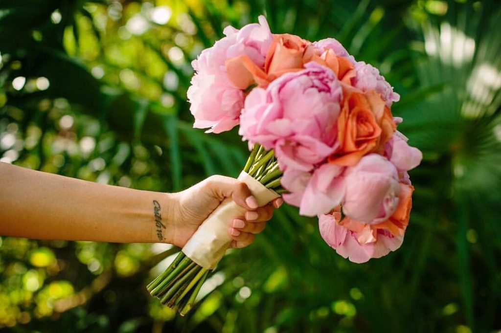 Hand-tied floral bouquet