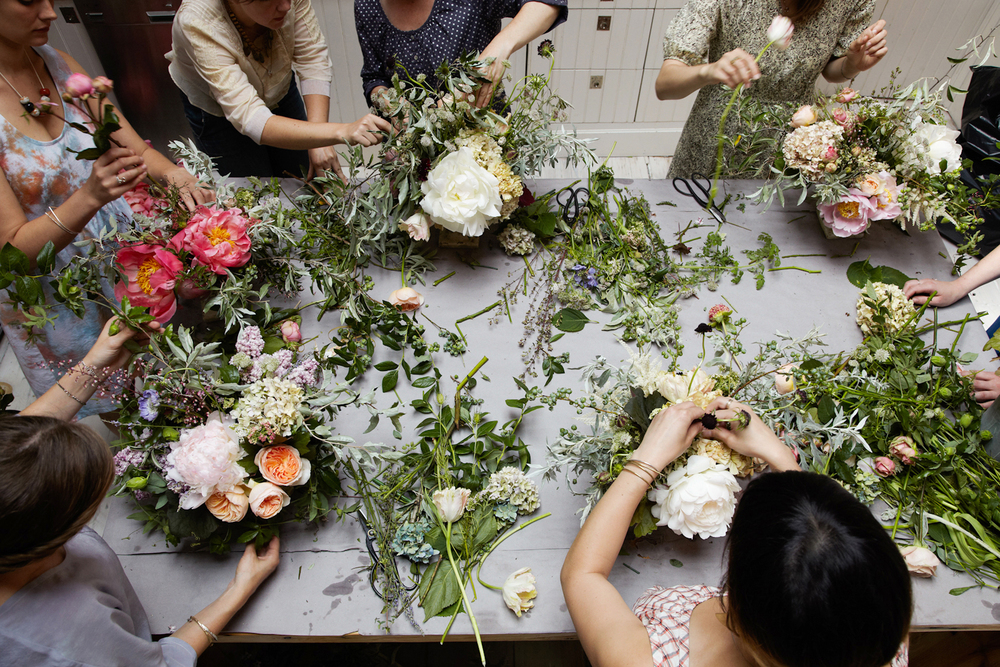 Flower Arranging at a florist in New York City