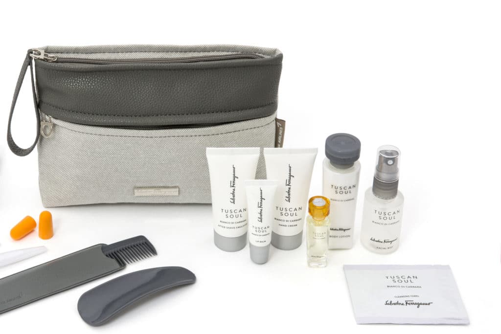 luxurious airline amenity kits