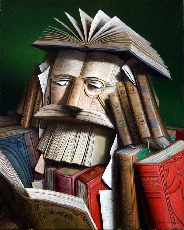 beautiful paintings about books