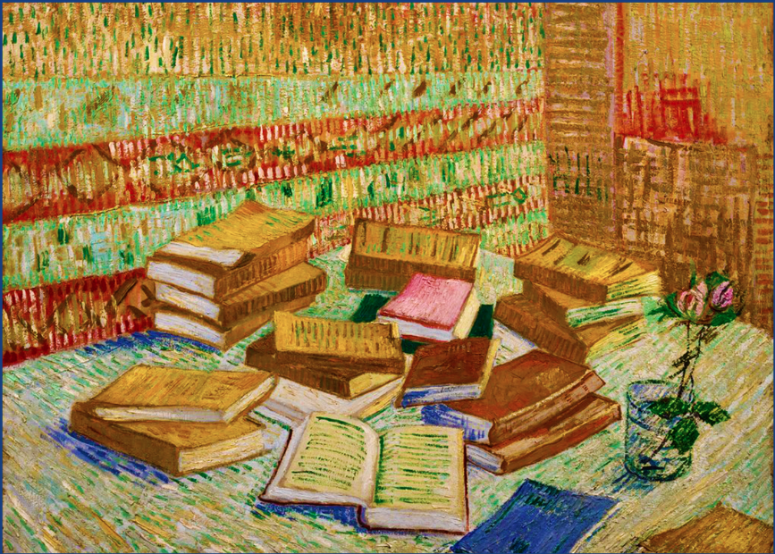 famous paintings about books, libraries, writers, readers