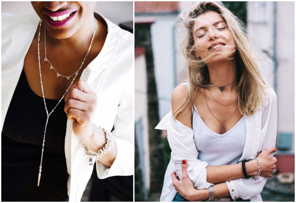 The top fashion trends in layering and wearing multiple necklaces.
