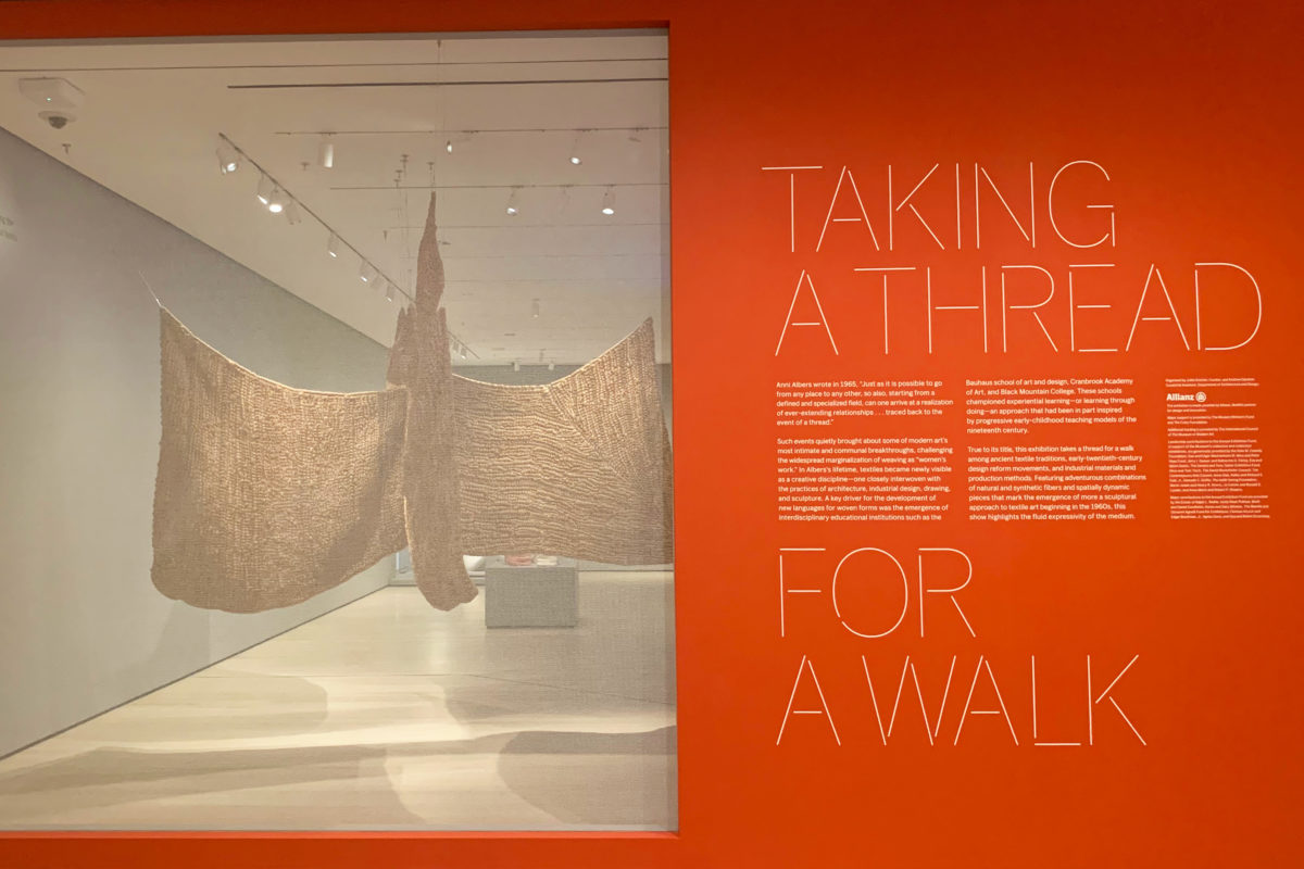 One of the best textiles and weaving art museum exhibits: Taking a Thread for a Walk at MoMA
