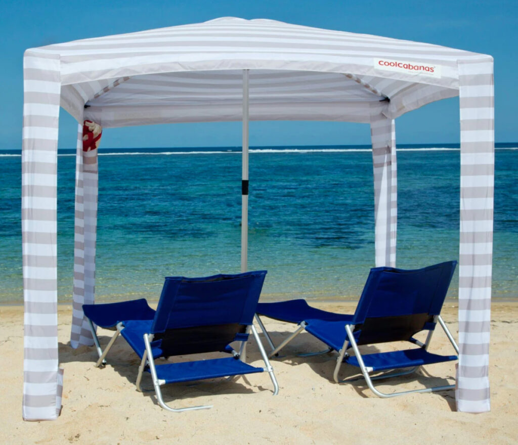 beach towels chairs coolers