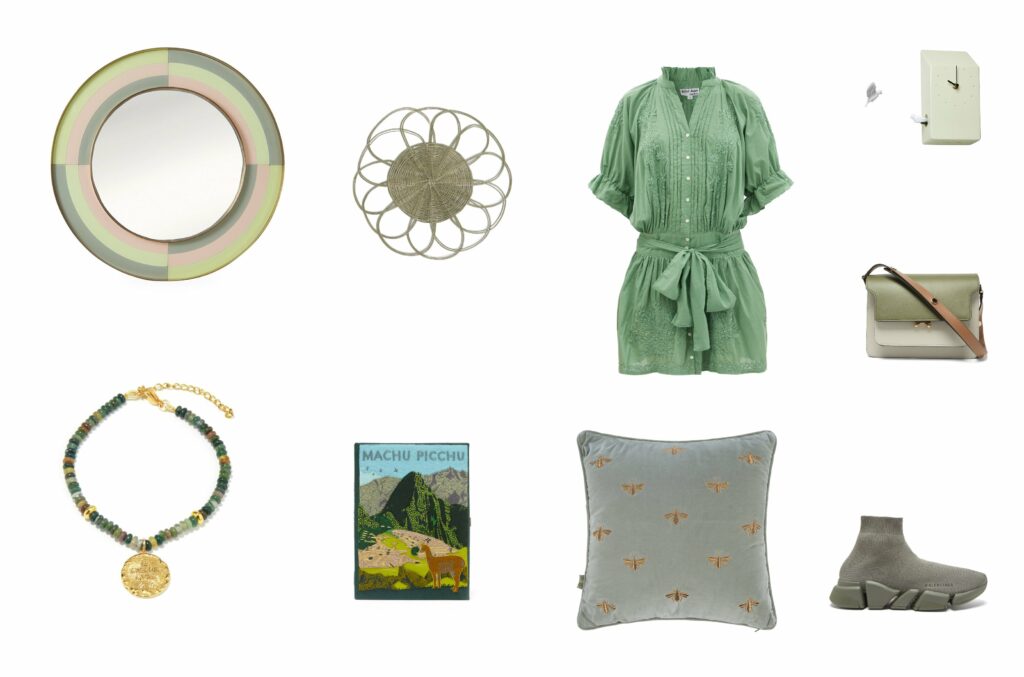 best fashion, accessories and home décor items in the color of the year for 2022, sage green