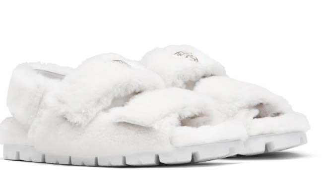 the best luxury designer shearling sandals and slides for women for fall 2021