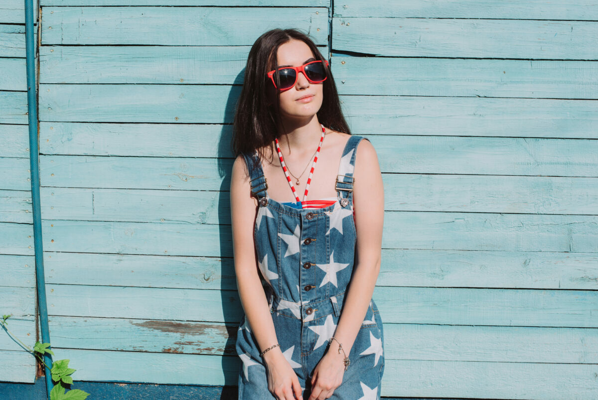 how to look chic in stars and stripes for summer holiday parties like July 4th this year in new designer fashion including dresses, skirts, shoes and bags.