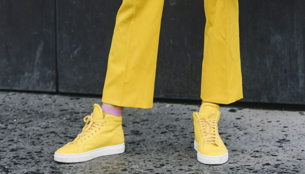 best luxury designer fashion shoes of Summer 2022 in citrus colors like lemon, lime and orange - including sandals, platforms, sneakers and more.