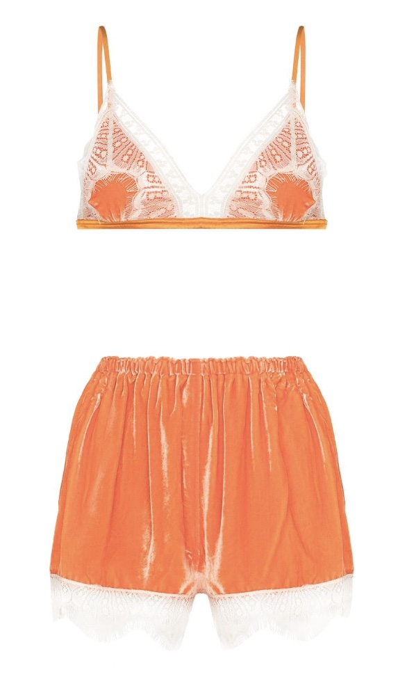 luxury lingerie and loungewear in citrus colors
