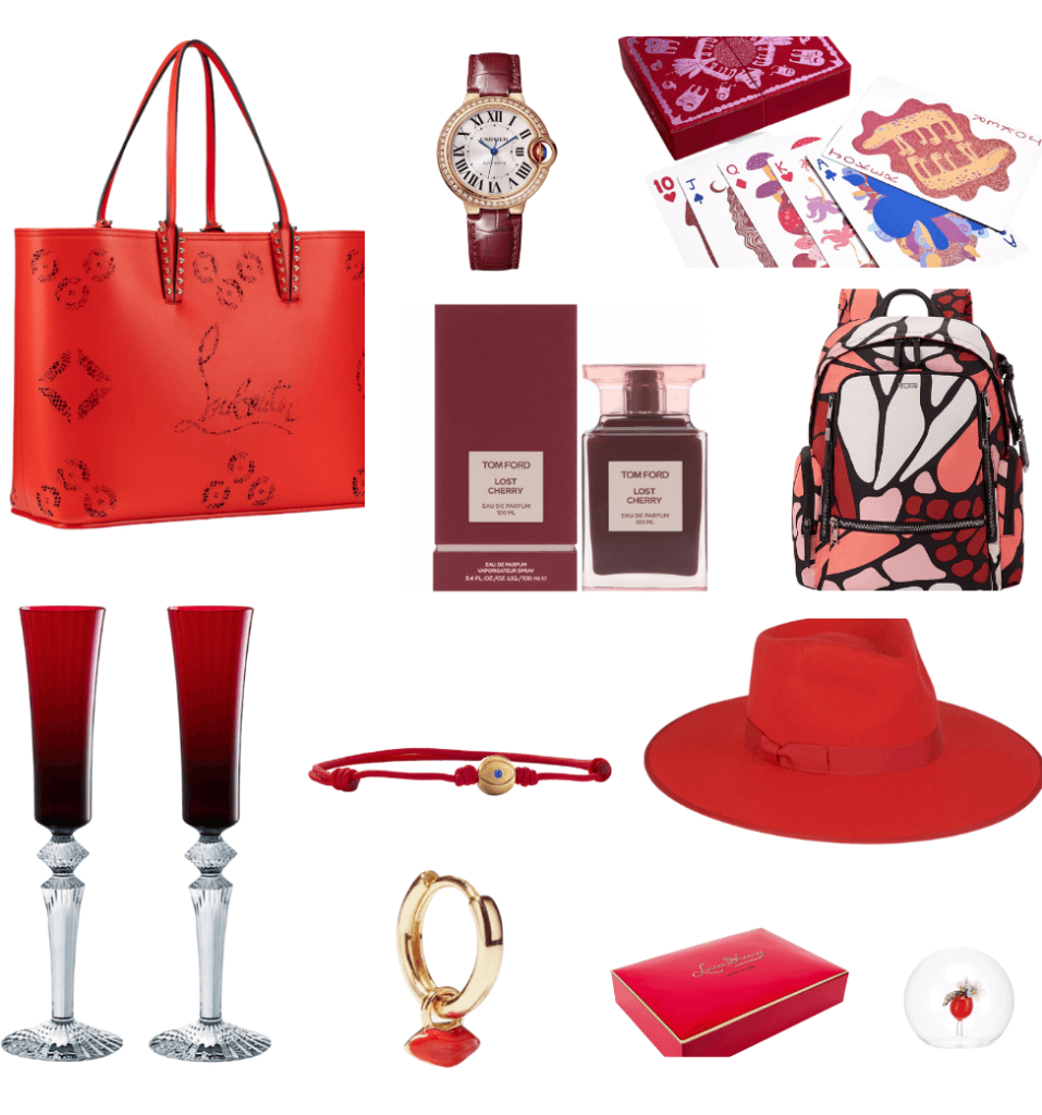 holiday luxury gift shop red tones