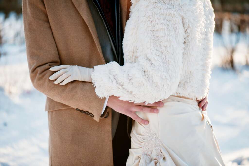 luxury designer outfits Winter wedding