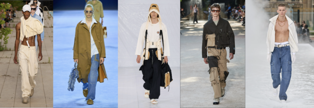 Top luxury designer menswear fashion trends for spring 2023, including denim outfits, trench coat, cargo pants, and more ideas for men.