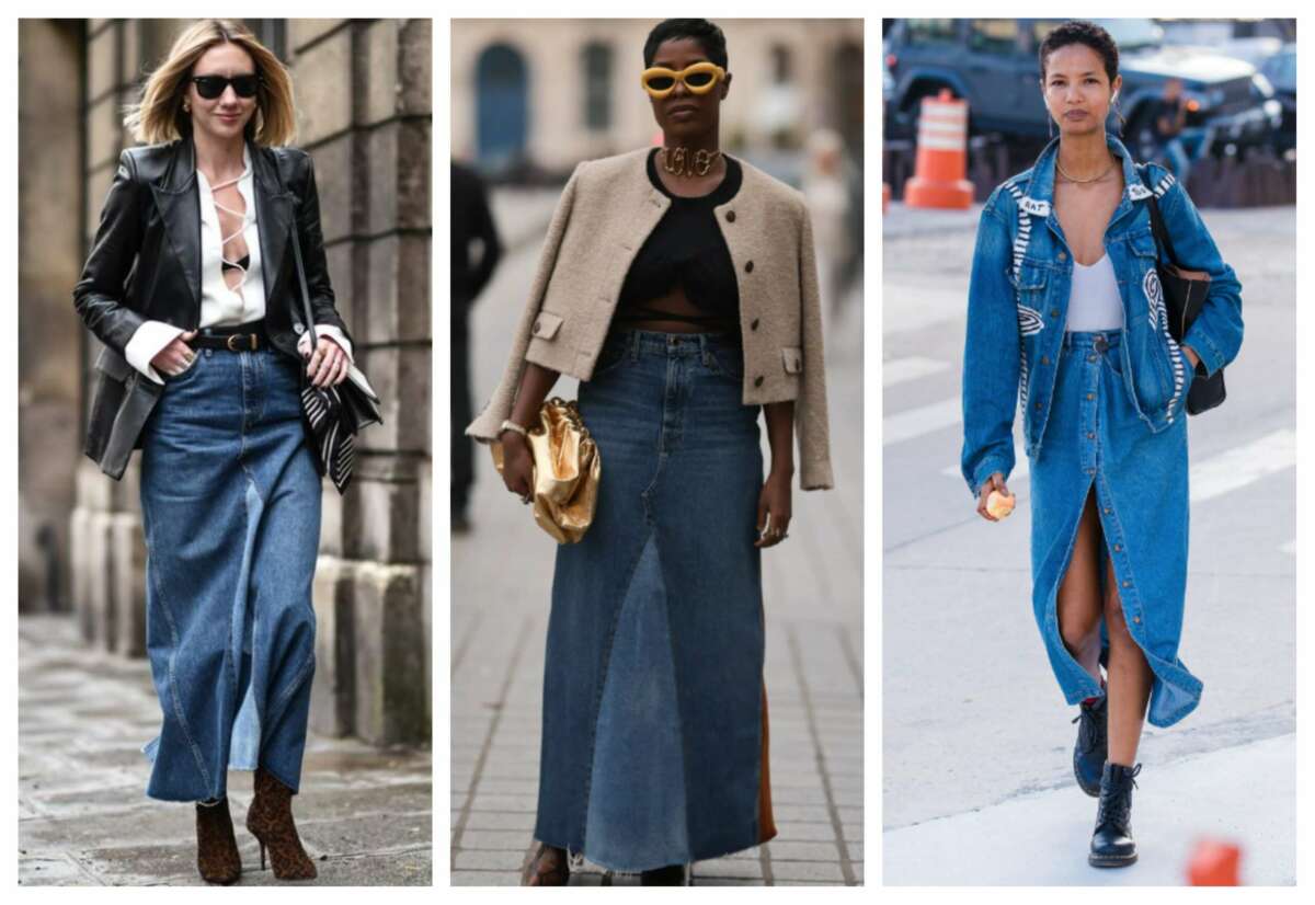 best luxury denim maxi skirts for women 