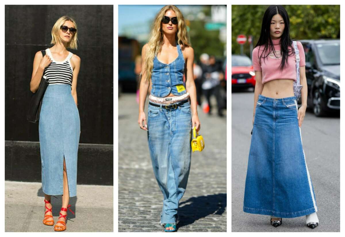 best luxury denim maxi skirts for women 