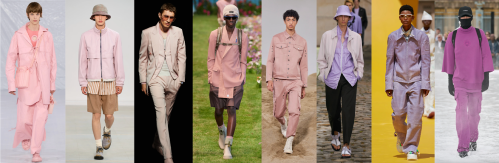 Power pastel colors are a top designer trend right now in Men's fashion