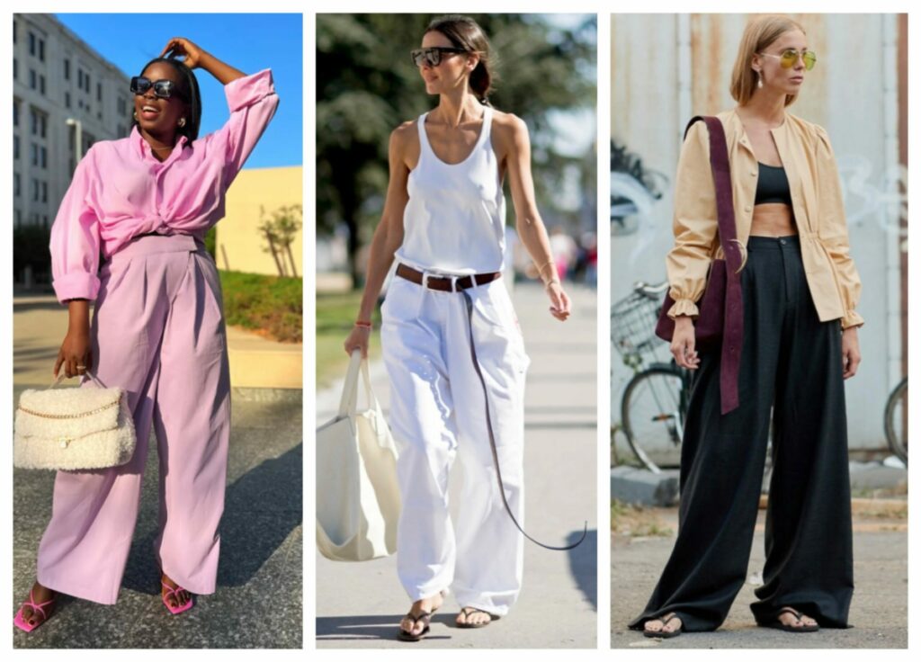 The latest fashion of how to style the oversized trend including blazers, shirts, and pants