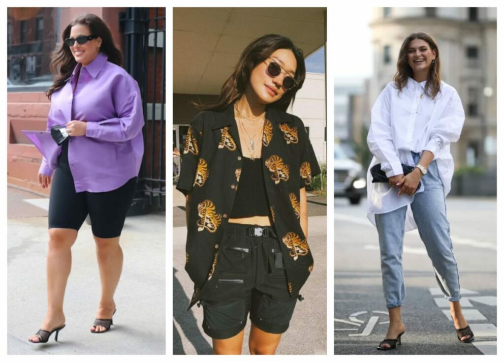 The latest fashion of how to style the oversized trend including blazers, shirts, and pants