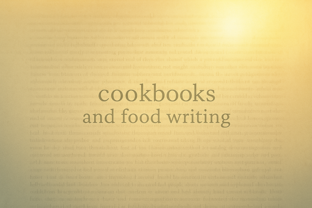 Cookbooks and food writing featured in Fresh Ink April 2026 reading list by Dandelion Chandelier.