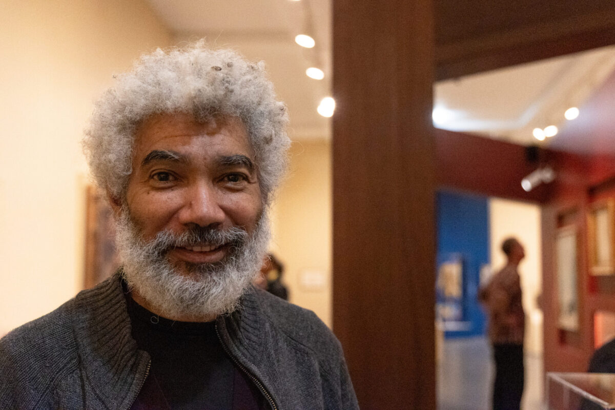 Artist Fred Wilson at the Brooklyn Museum, where his work Iago’s Mirror is installed in the American Art galleries.