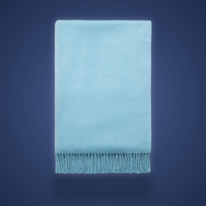 Sferra Dorsey blue cashmere throw blanket.