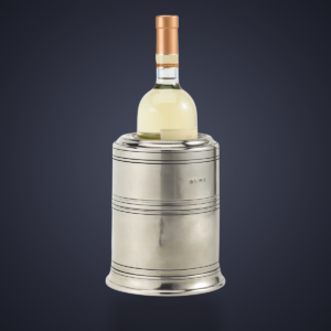 MATCH Pewter Wine Cooler with removable insert, handcrafted in Italy from food-safe Italian pewter.