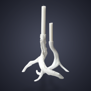 Ted Muehling Rococo candlesticks with sculptural contemporary design for taper candles.
